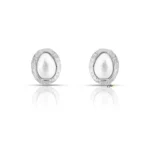 Les boucles d'oreilles Perle Intemporelle AQUA CHIC 878. Fabriquées en acier inoxydable résistant à l'eau, Bijoux Suisse chez Gisoo Jewels