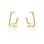 Gisoo Jewels Bijoux Suisses Boucles d’oreilles Aura Dorée – AQUA CHIC 760, des demi-creoles élégants en acier inoxydable résistantes à l’eau