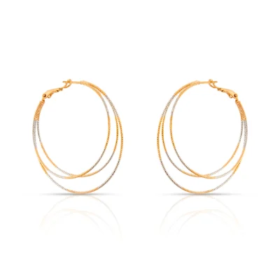 Boucles d’oreilles Cerceaux Bicolores – BRILLIANCE 504