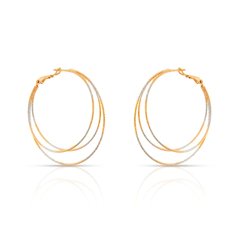 Boucles d’oreilles Cerceaux Bicolores – BRILLIANCE 504