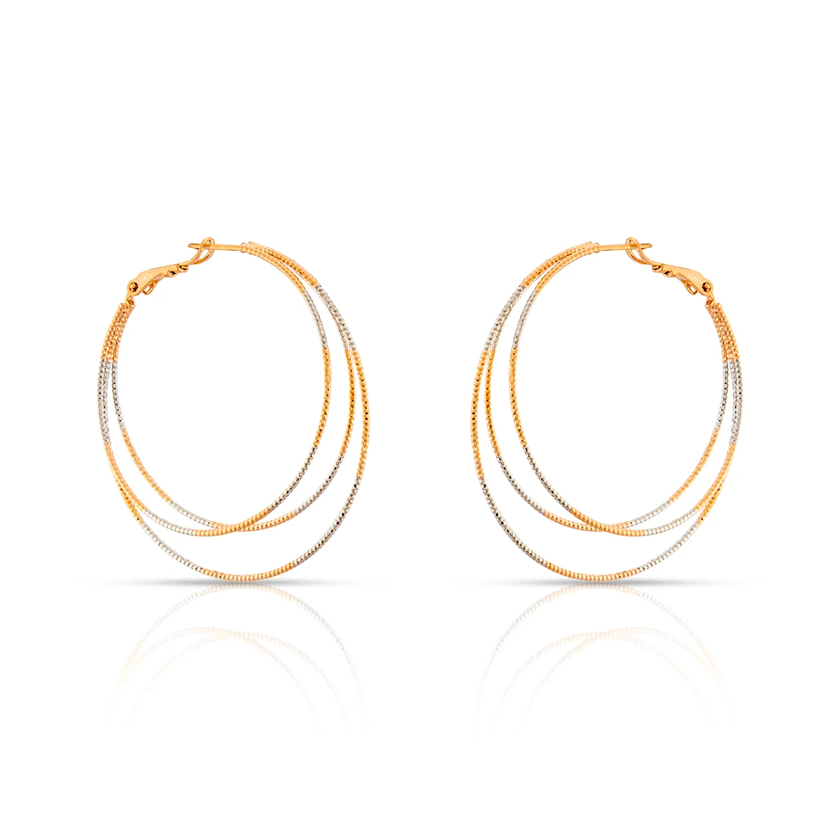 Boucles d’oreilles Cerceaux Bicolores – BRILLIANCE 504